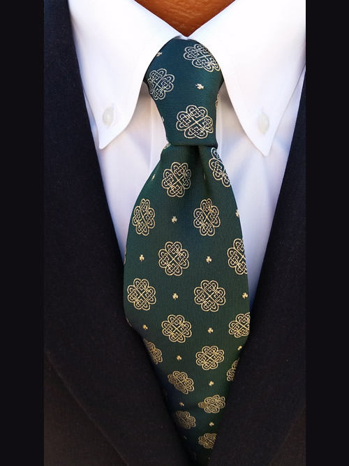 Hunter and Champagne Celtic Love Knot Tie